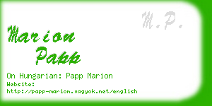 marion papp business card